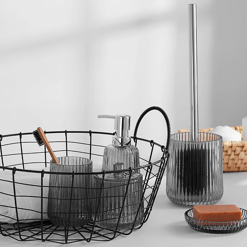 Glass Bathroom Accessories Set