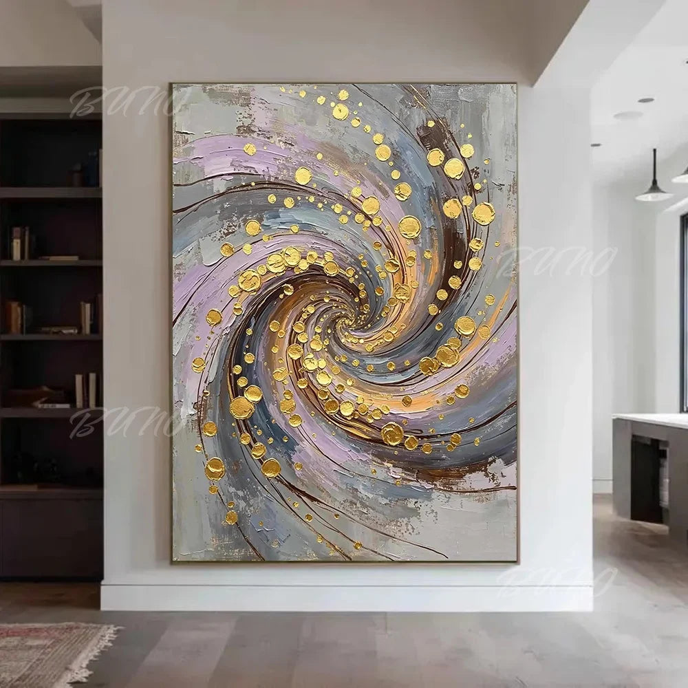 Golden Textured Palette Painting