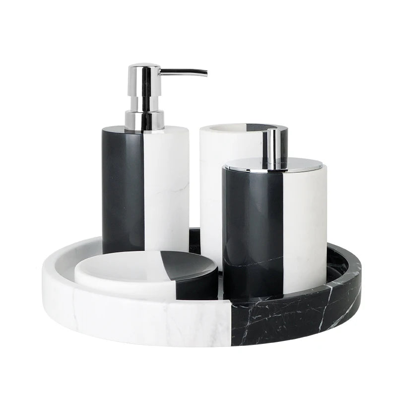 Black and White Natural Marble Set