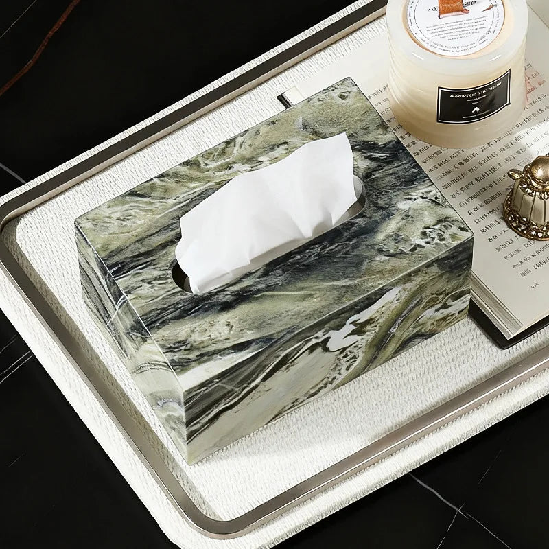Minimalist Marble Tissue Box