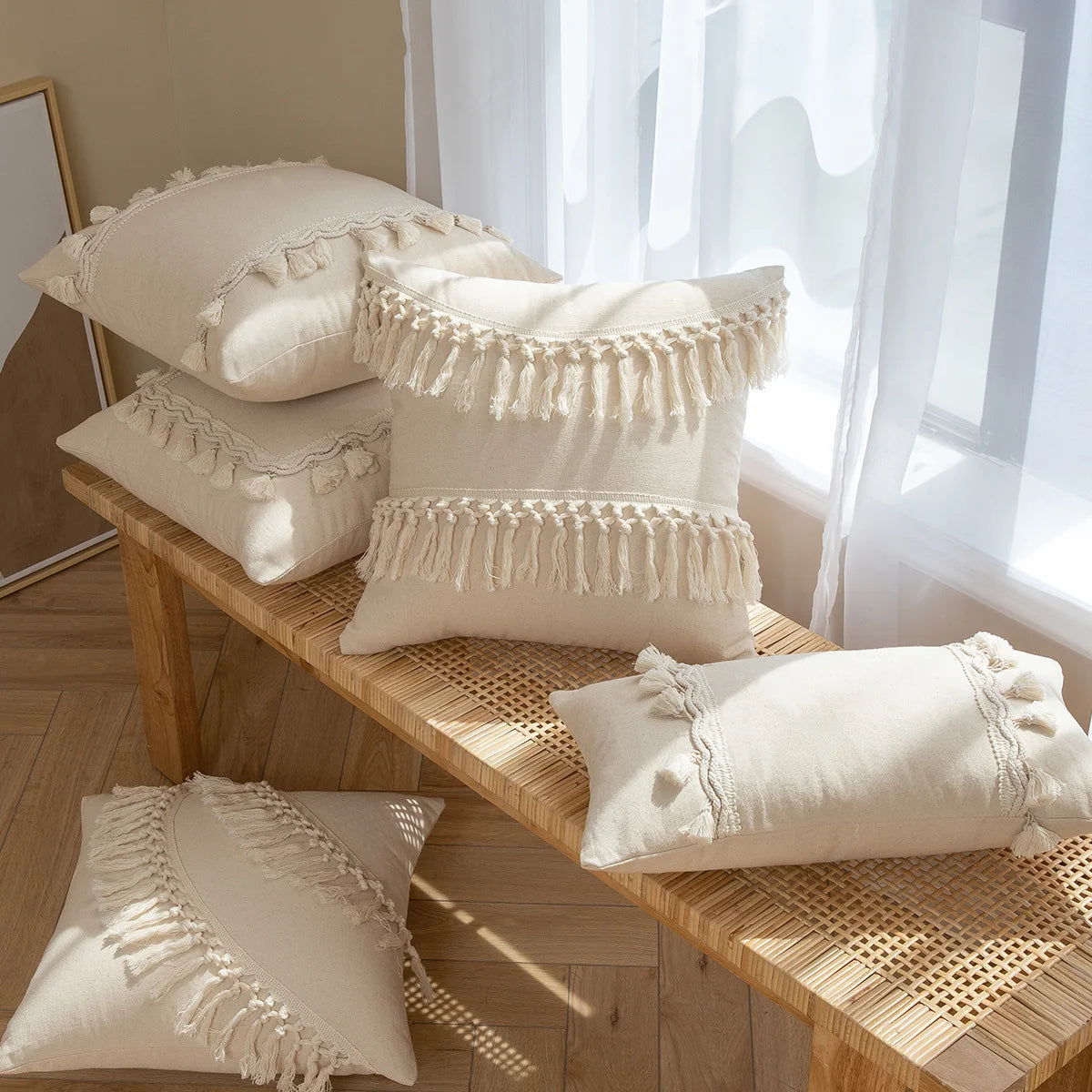 Tufted Tassel Cushion Cover