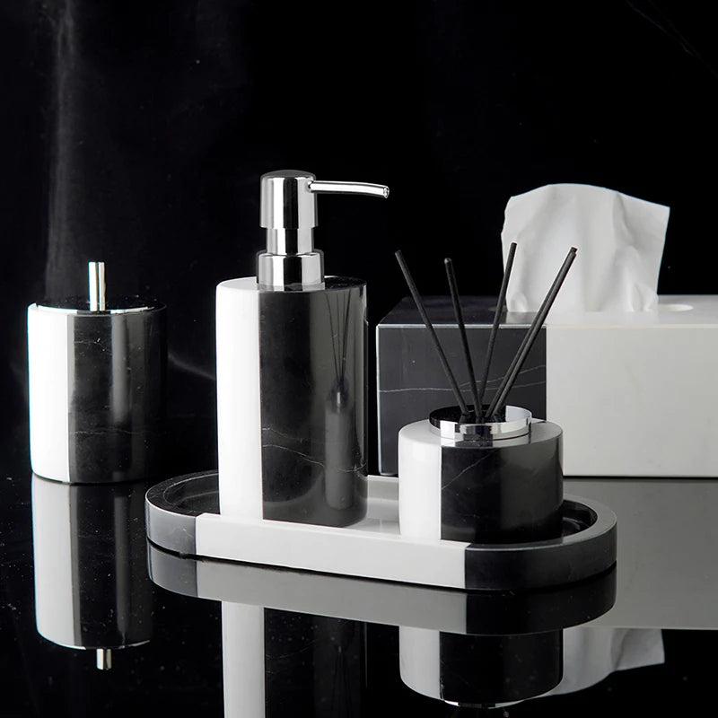 Black and White Natural Marble Set