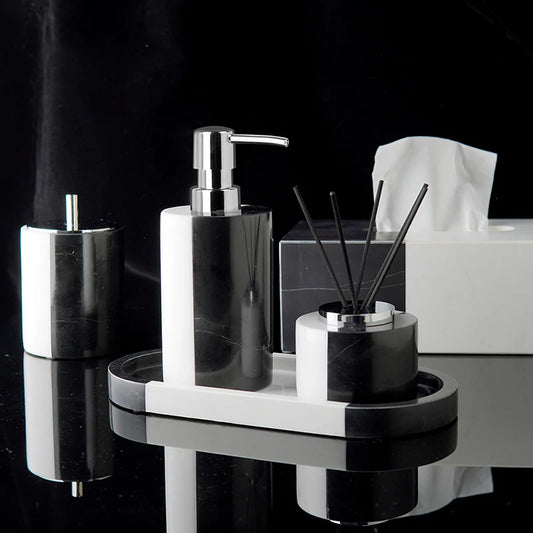 Black and White Natural Marble Set