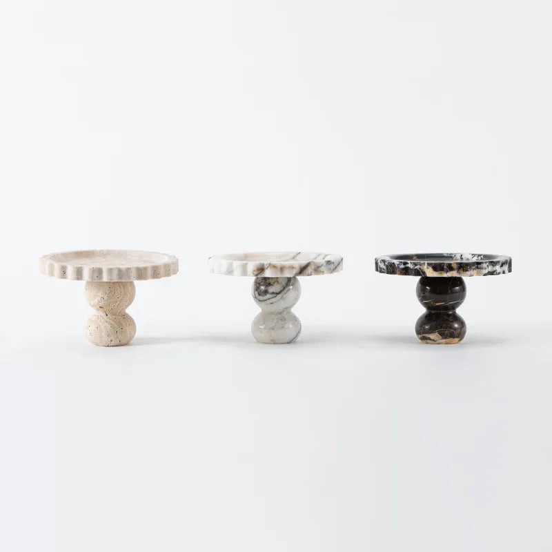 Wavy Edge Marble Cake Stand