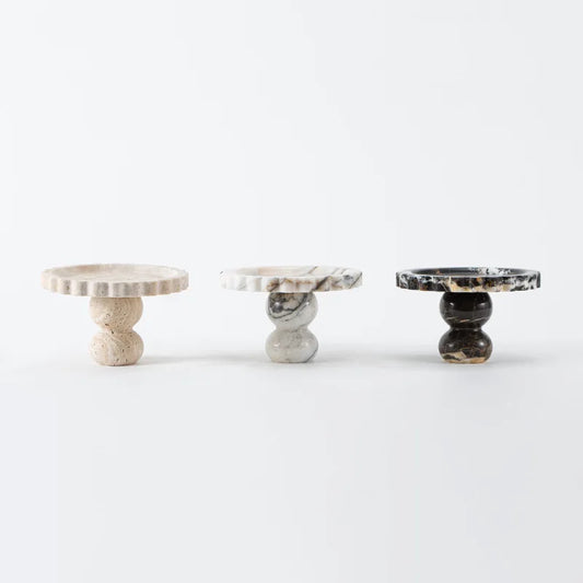 Wavy Edge Marble Cake Stand