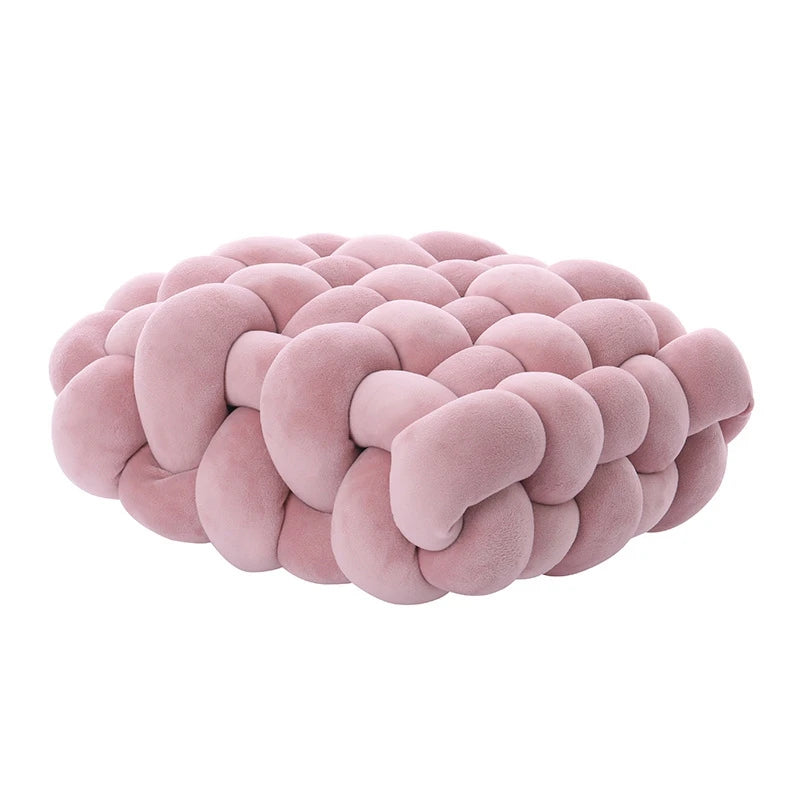 Green Knotted Plush Cushion