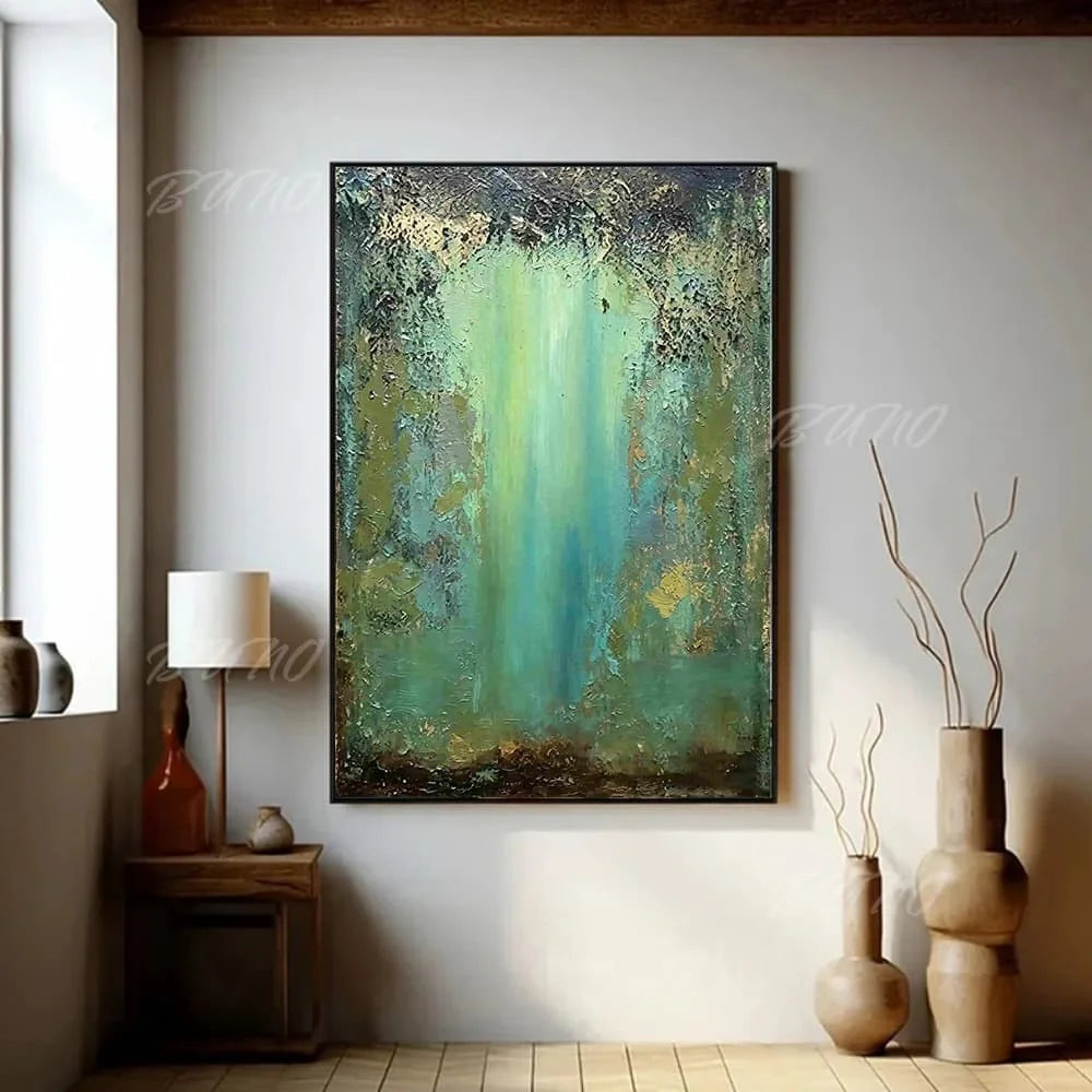 Gold and Green Canvas Art