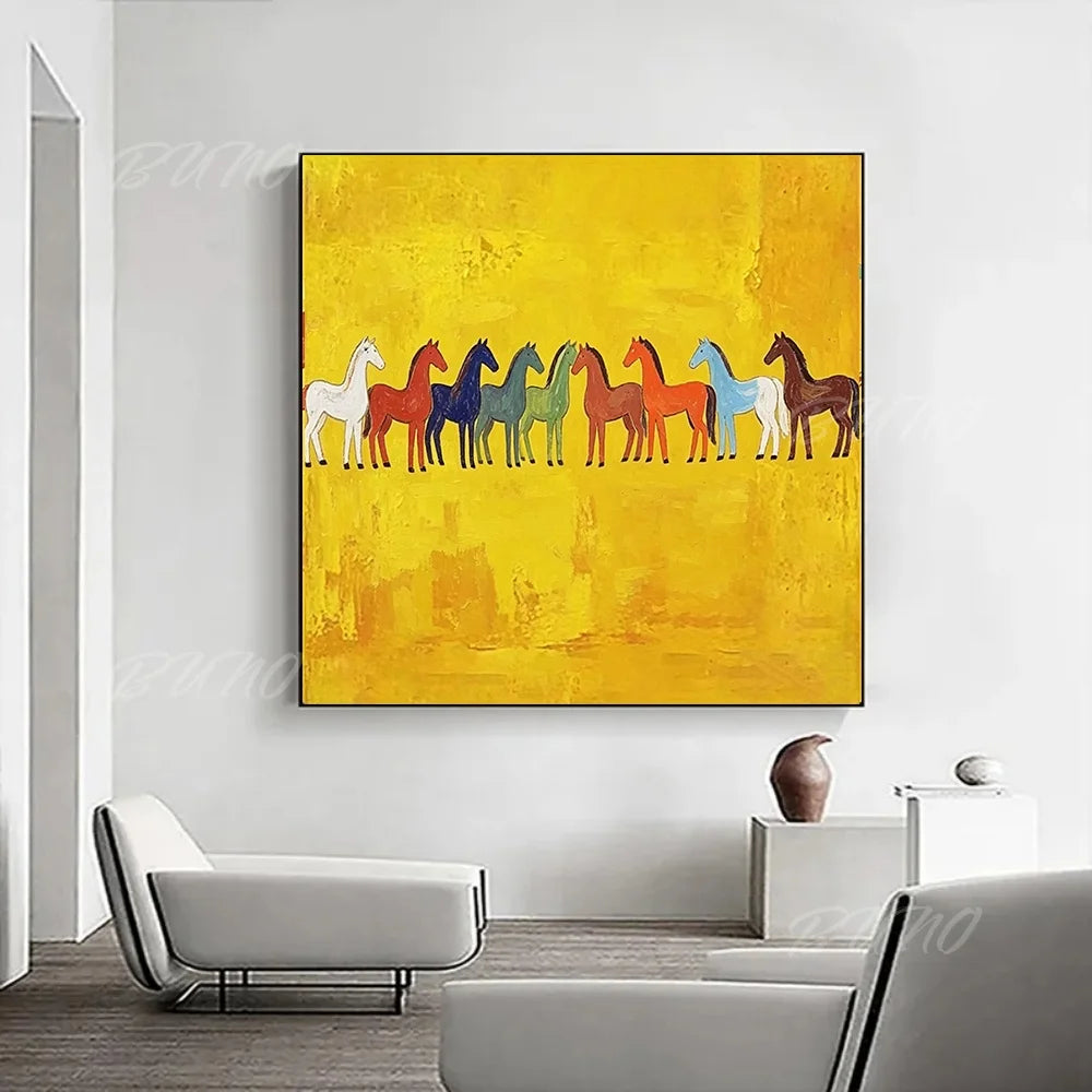 Whimsical Horses Painting