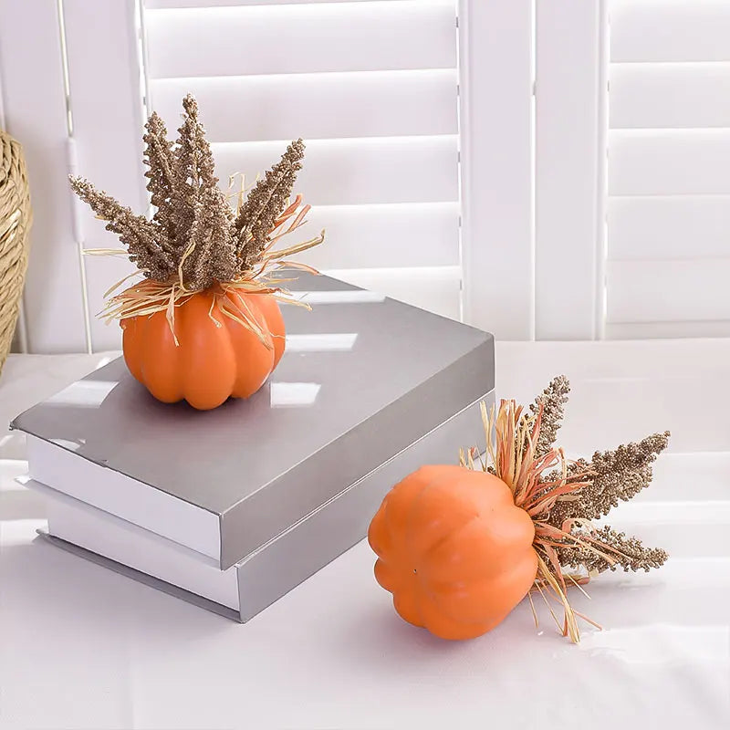 Wheat and Pumpkin Decor