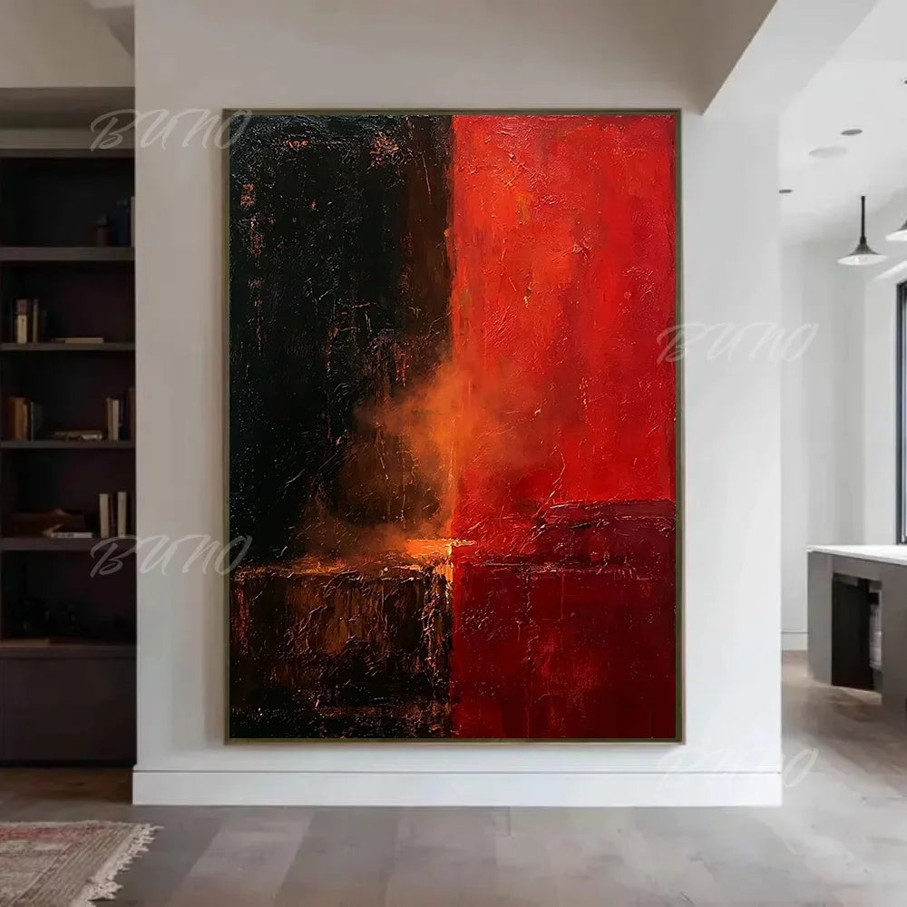 Large Red Impasto Painting