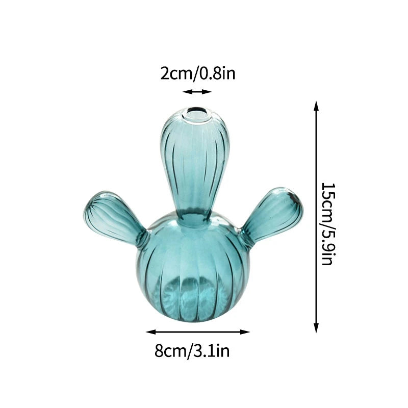 Cactus Shaped Glass Vase