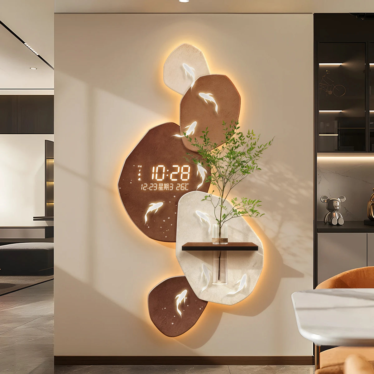Nine Fish Clock Mural