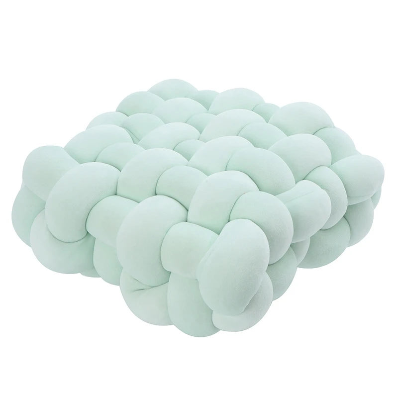 Green Knotted Plush Cushion