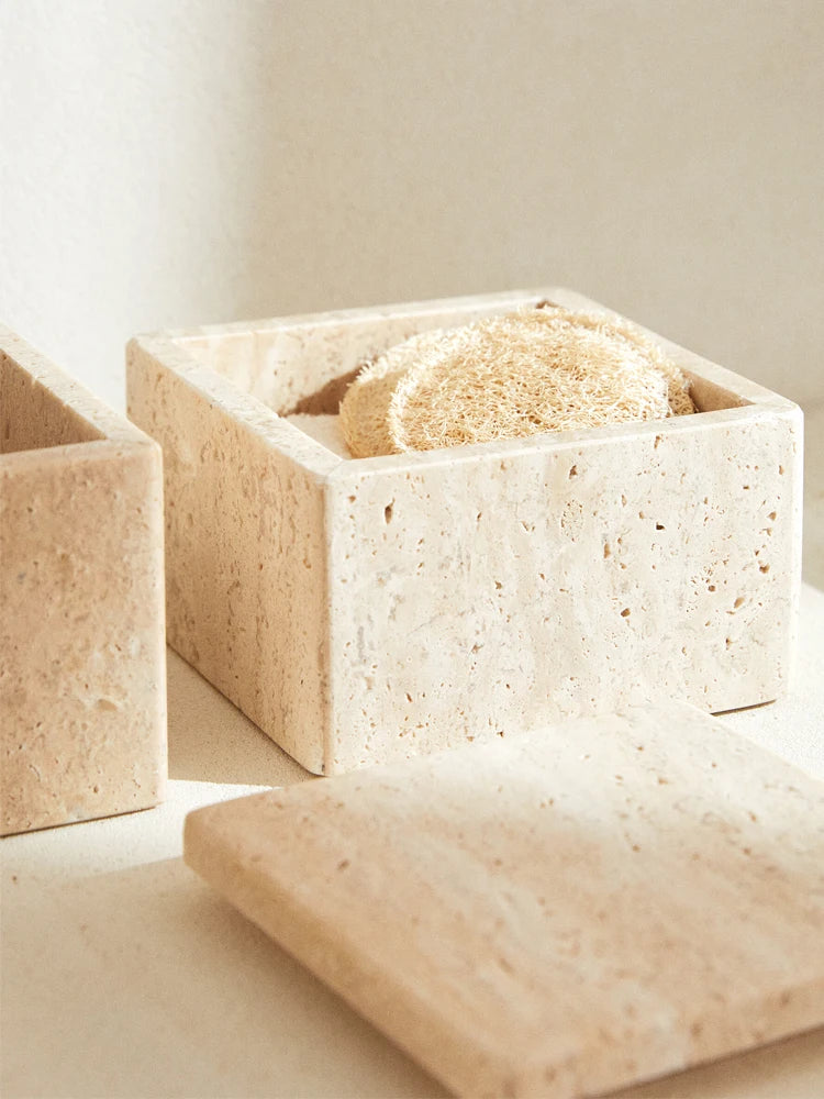 Travertine Storage Container for Jewelry