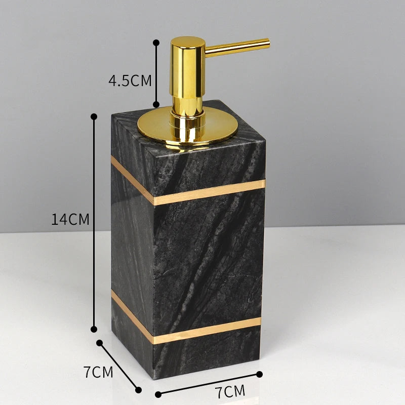 Tree Black Natural Marble Bathroom Set
