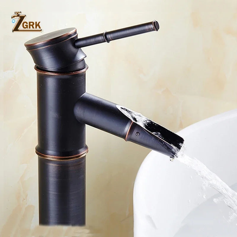 Waterfall Basin Mixer Bamboo Spout