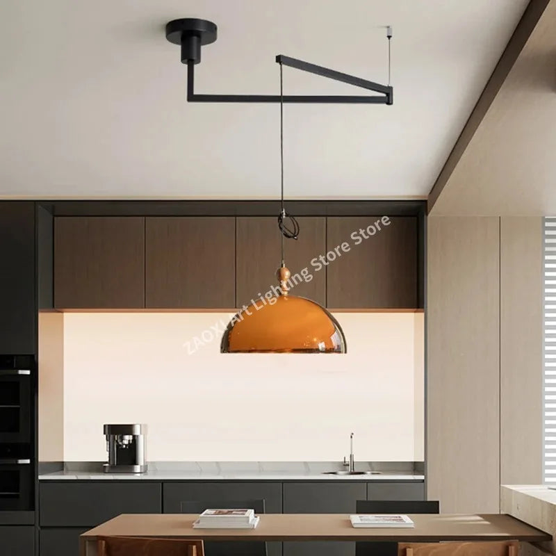 Dark Wood Brown Acrylic Pendant