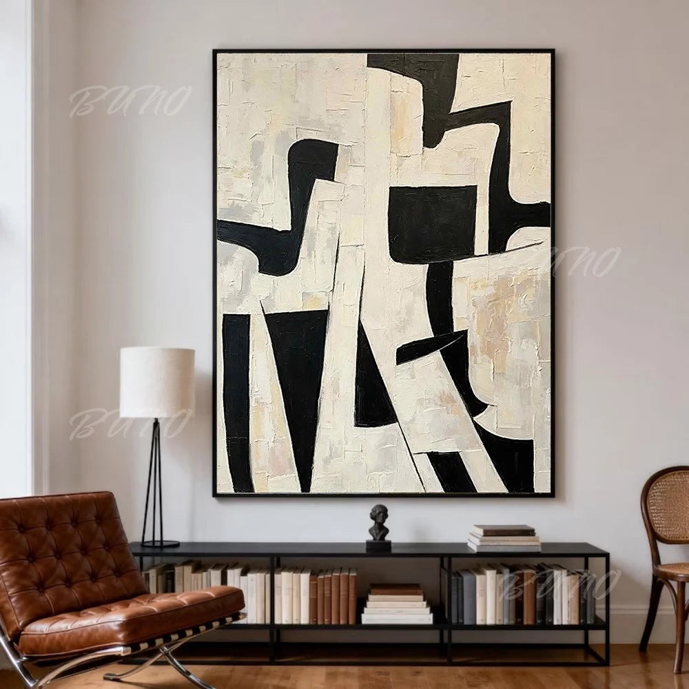 Black White Geometric Art