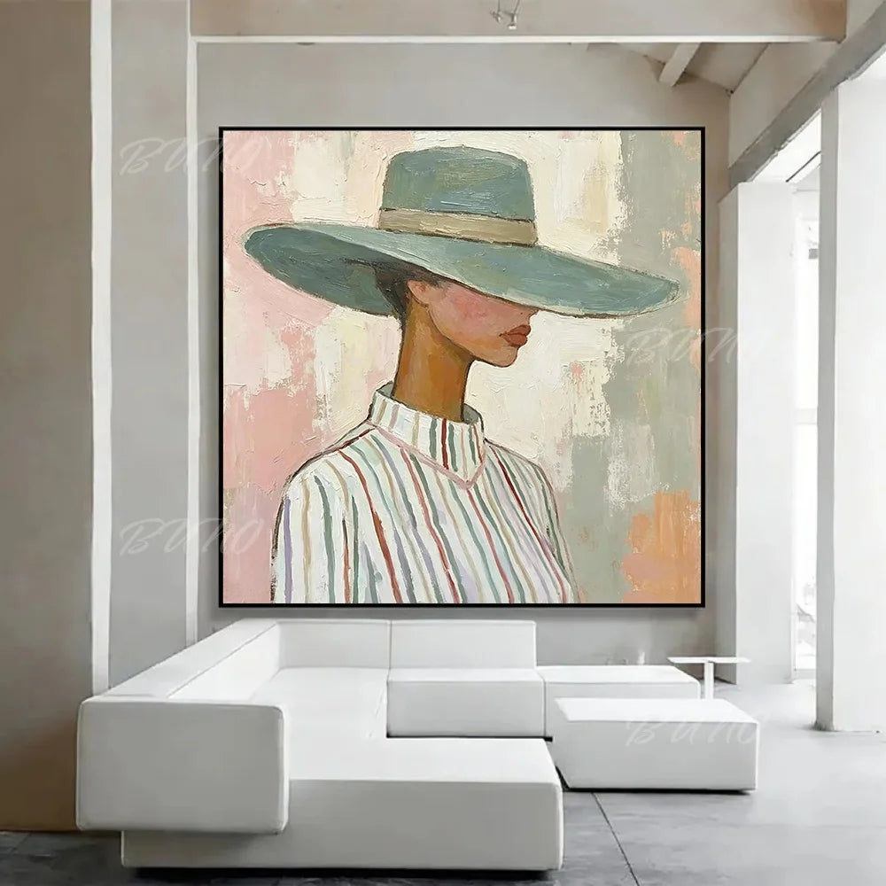 Woman with Hat Painting