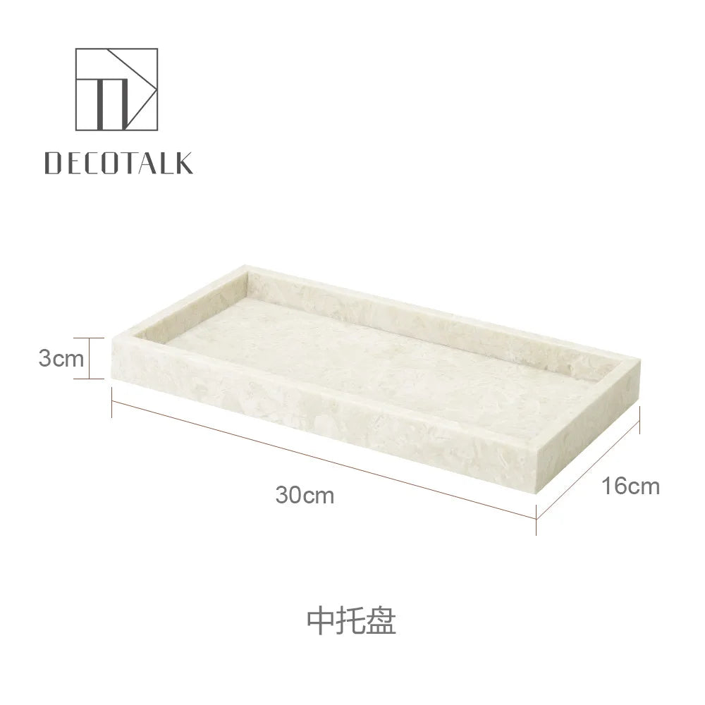 Cream Marble Bath Set