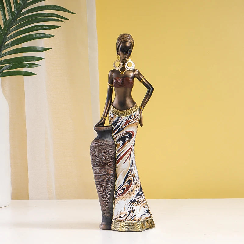 Retro African Style Resin Craft Figurines