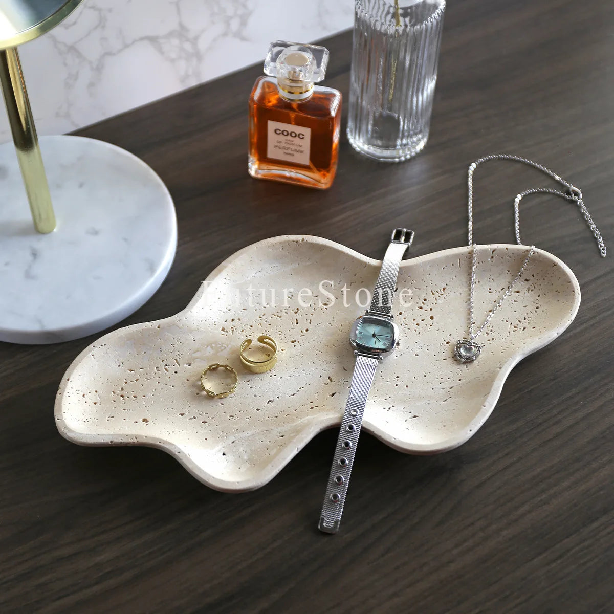 Purple Marble Jewellery Tray
