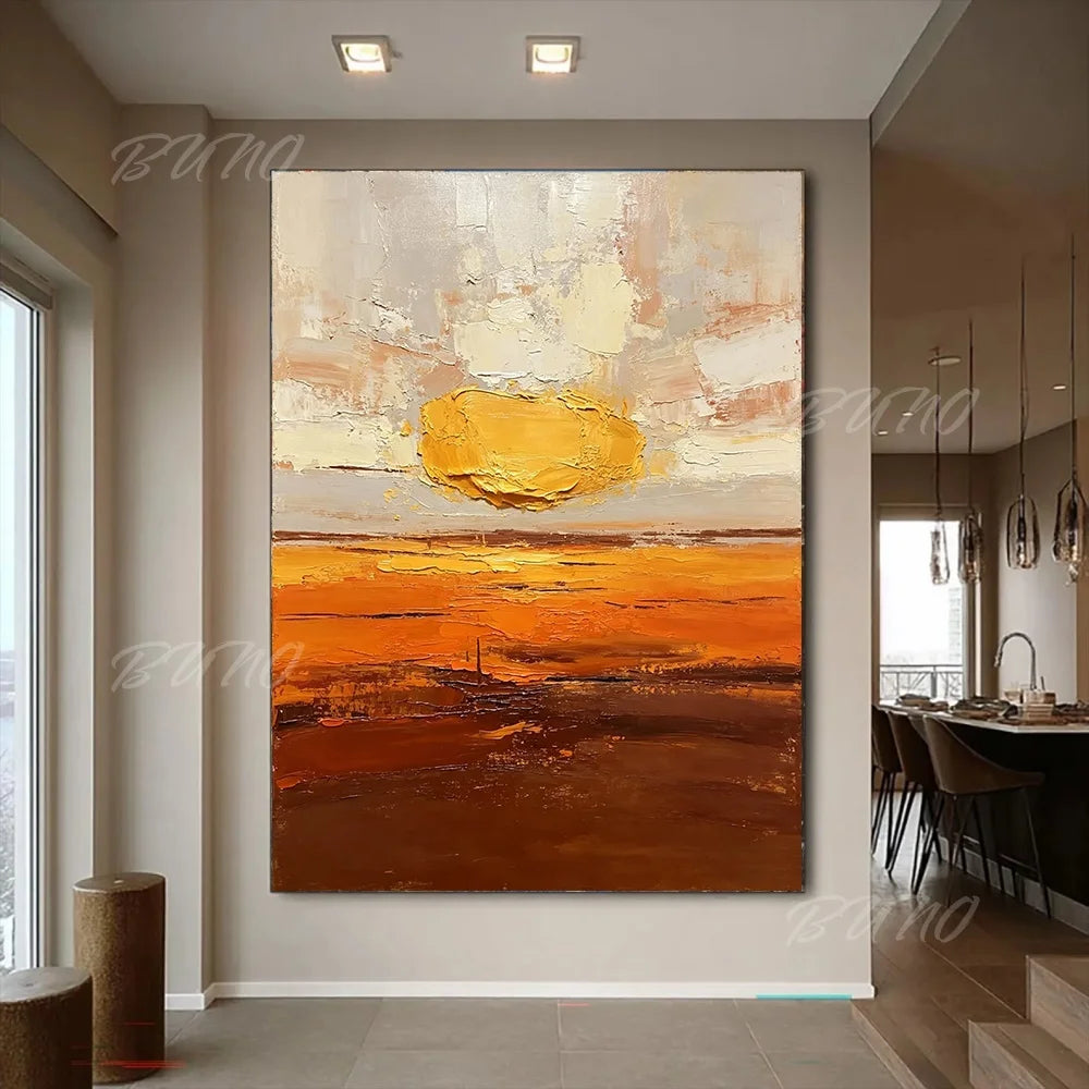 Warm Brown Minimalist Painting