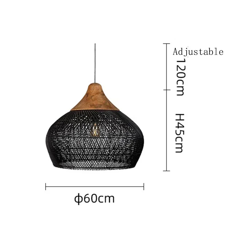 Southeast Asian Rattan Lamps Handmade Pendant