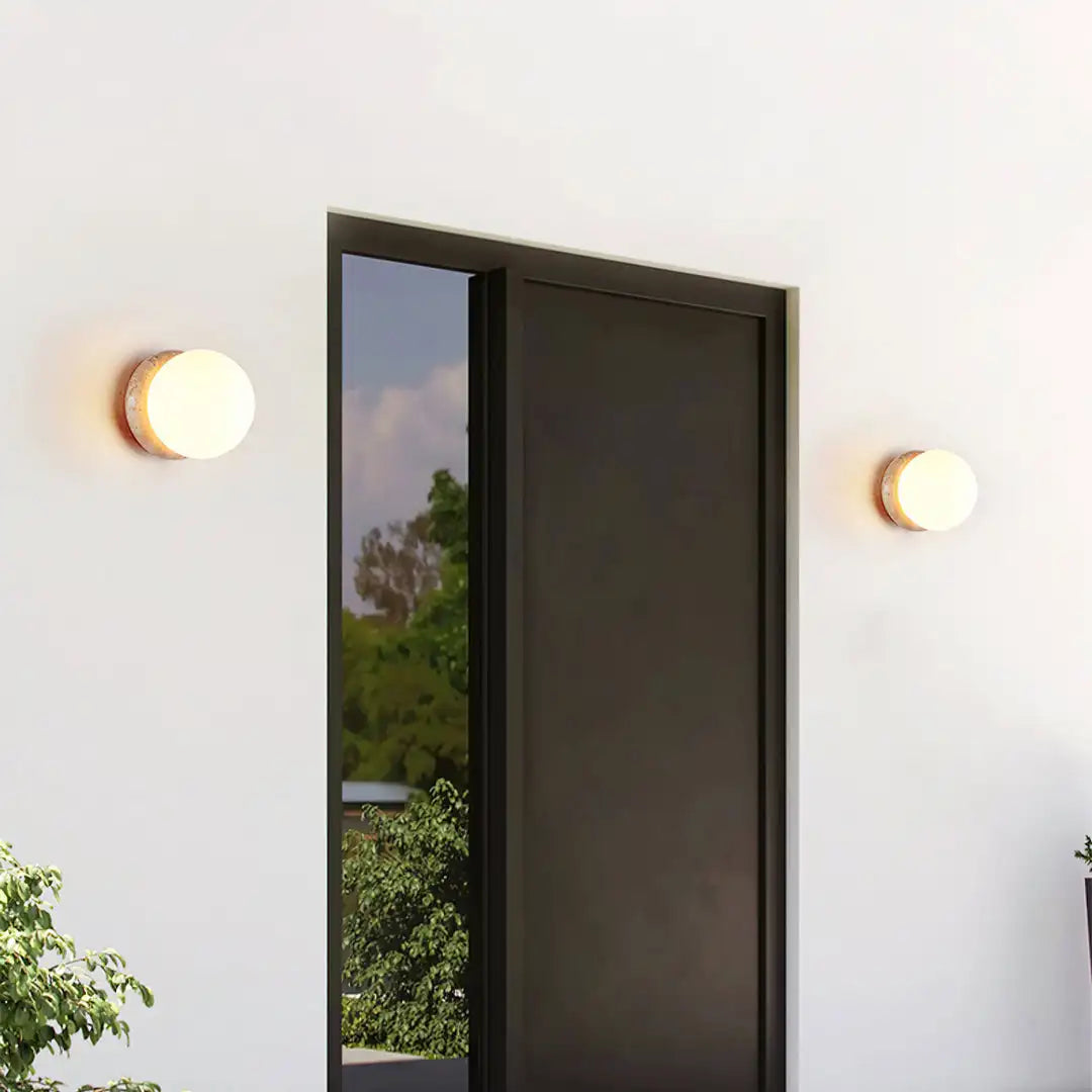 Yellow Cave Stone Outdoor Wall Lamp