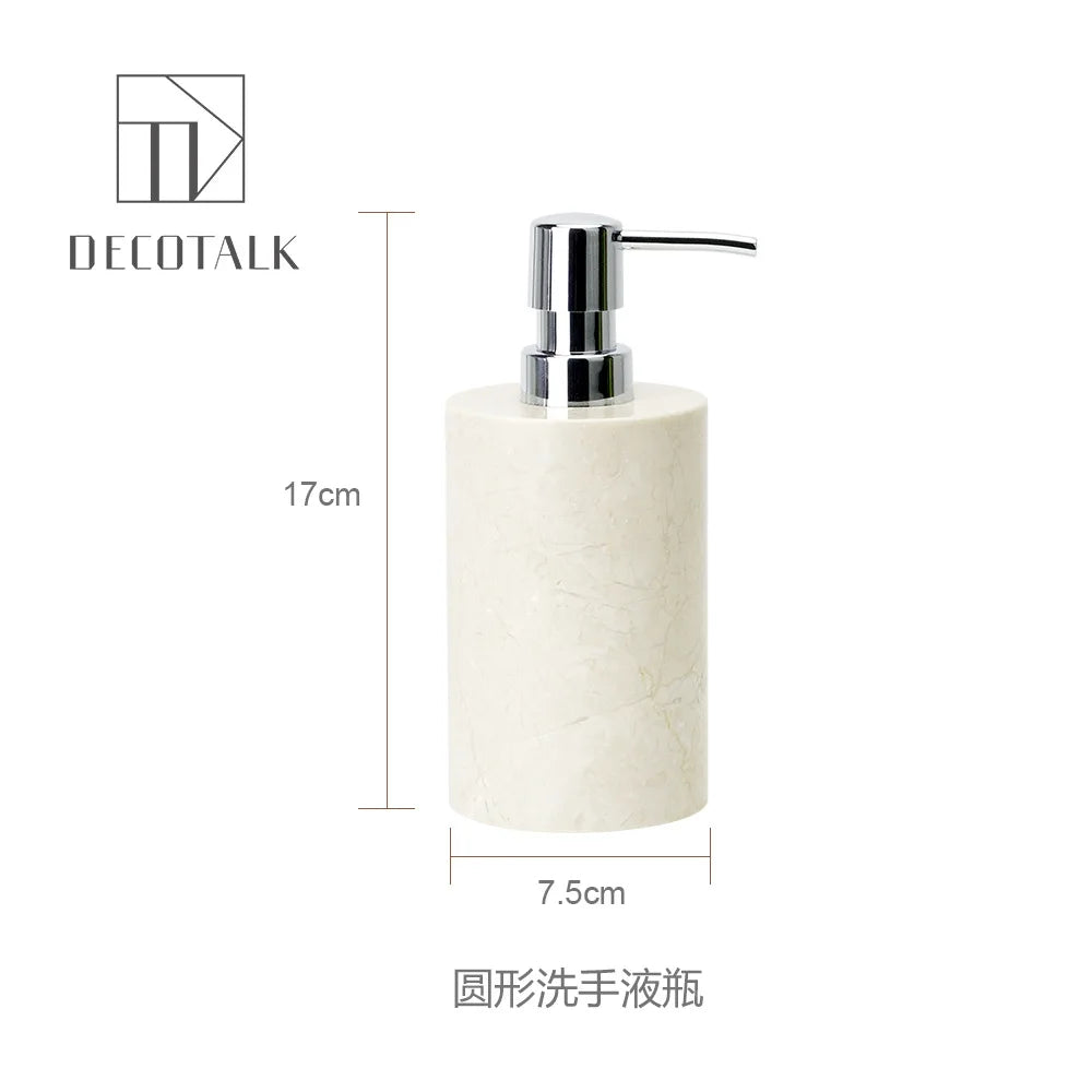 Cream Marble Bath Set