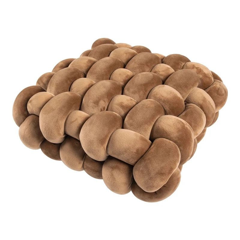 Green Knotted Plush Cushion