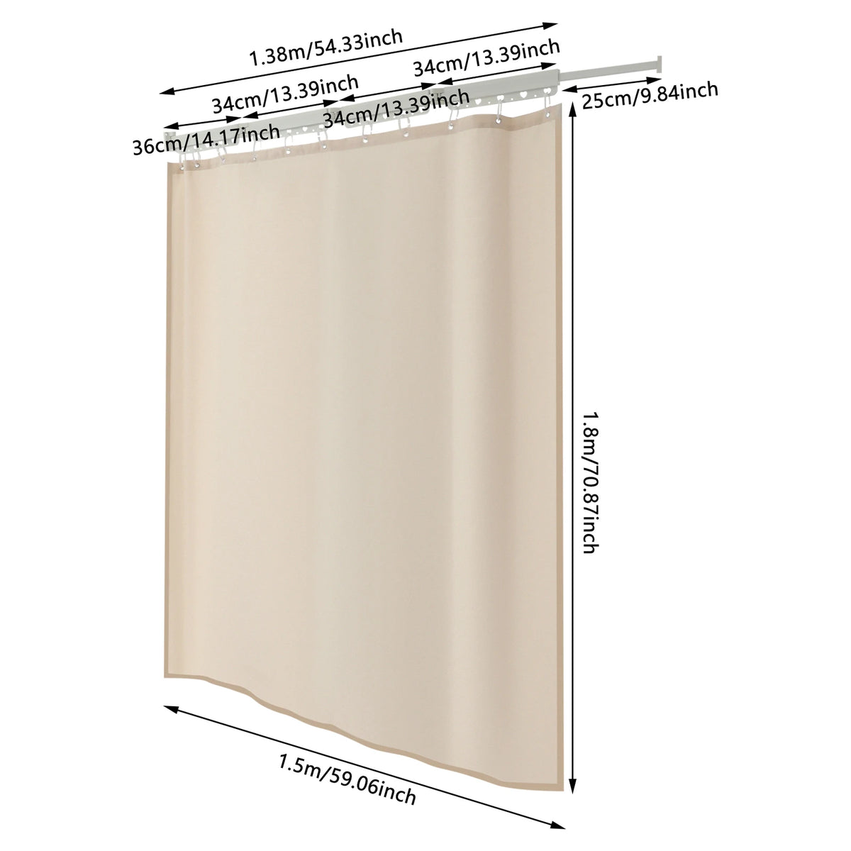 Folding Shower Curtain Set