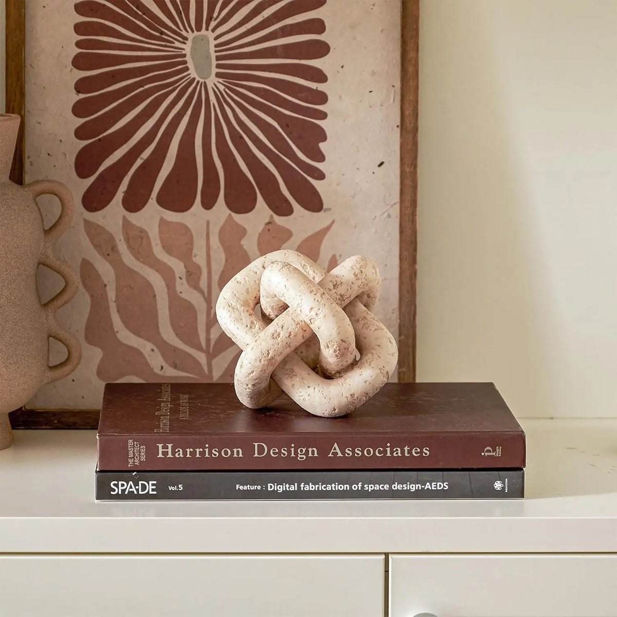 Link Knot Decor Beige Travertine