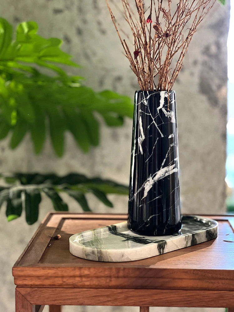 Noir Grand Antique Marble Vase