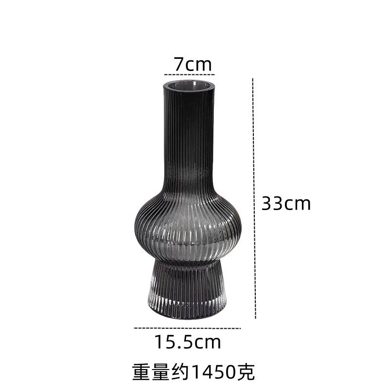 Striped Edge Glass Vase