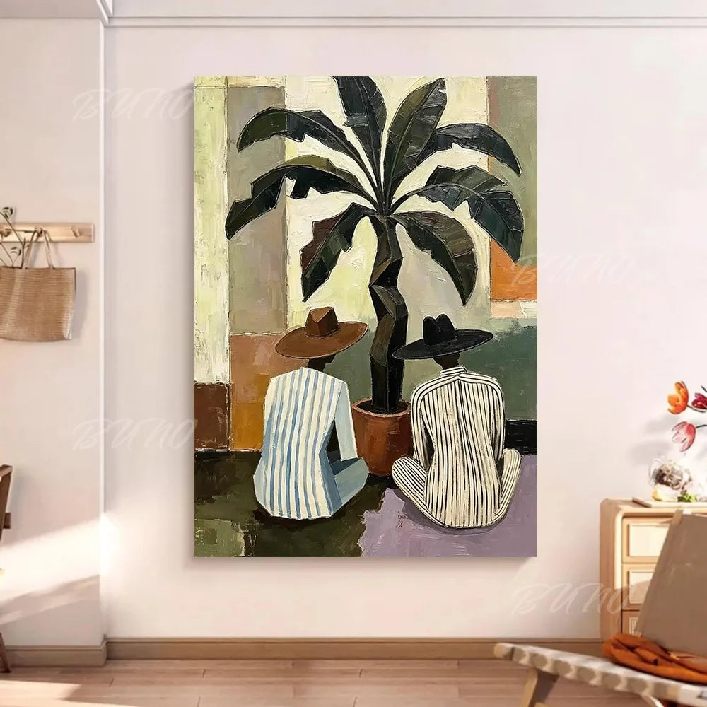 Mid-Century Tropical Palm Art