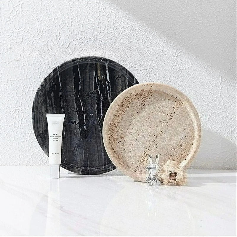 Round Marble Vanity Tray