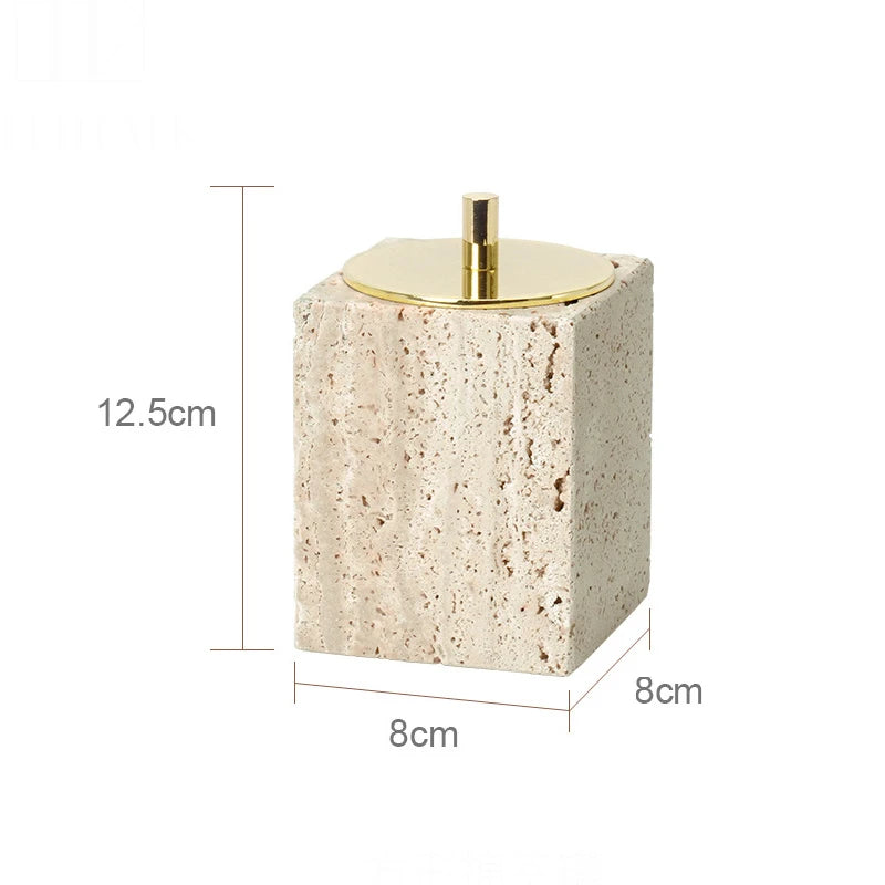 Beige Travertine Vanity Set