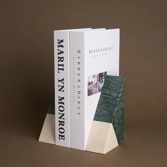 Indian Green Natural Marble Bookends