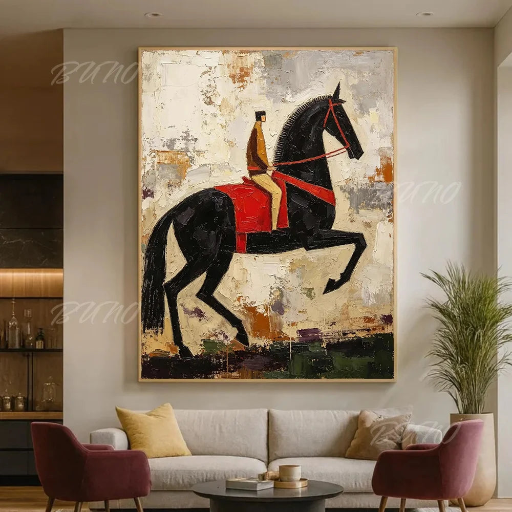 Cubist Horse Rider Art