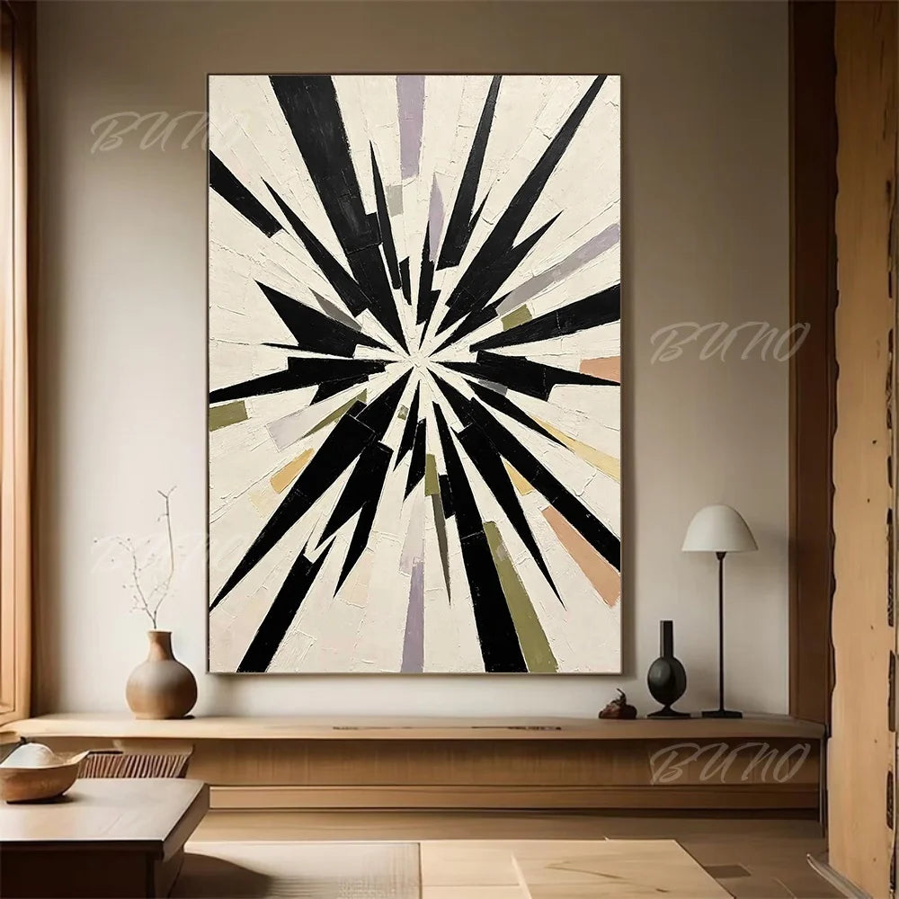 Black White Geometric Art