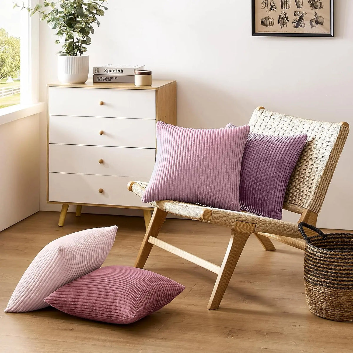 Lilac Corduroy Cushion Cover