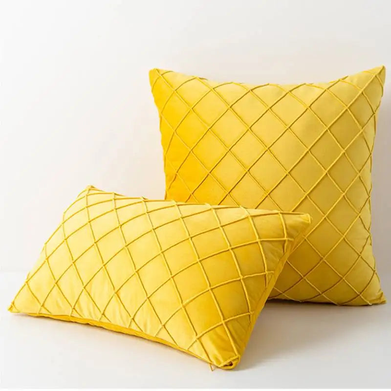 Velvet Plaid Cushion Cover