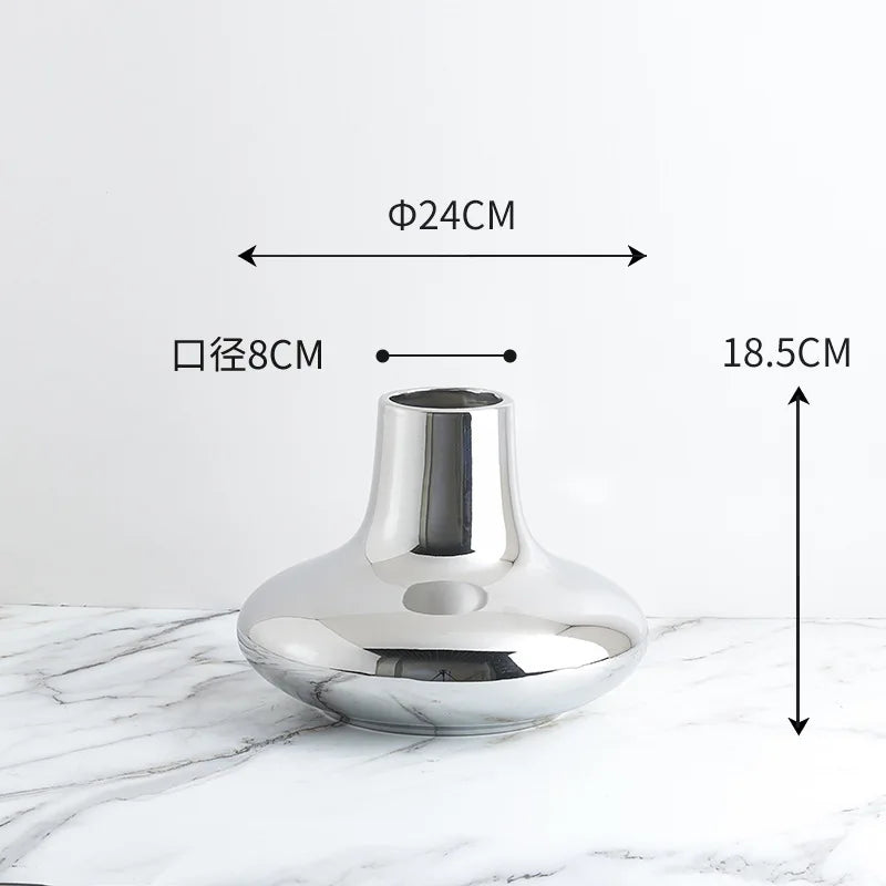 Silver Cone Ceramic Vase