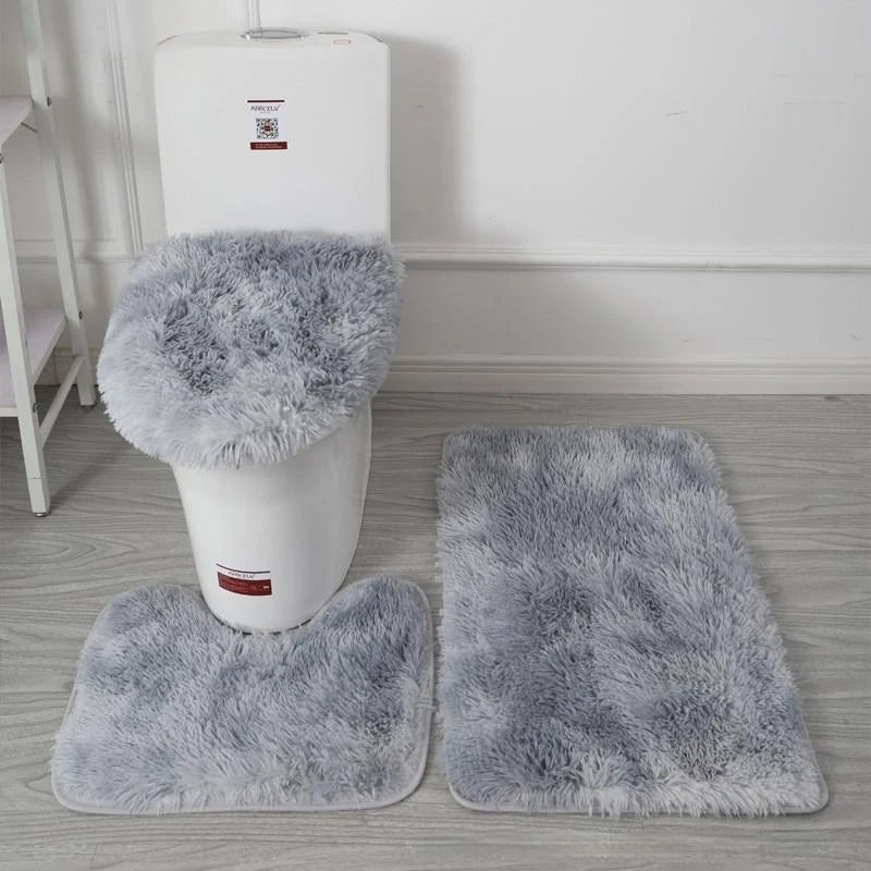 Tie-Dye Shaggy Bath Mat Set