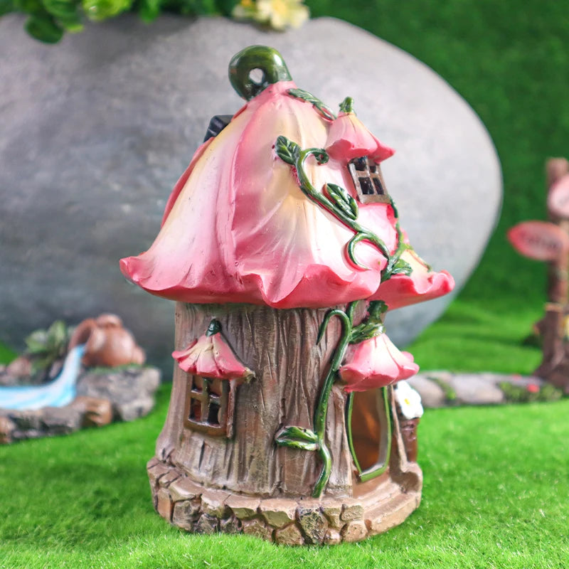 Mushroom House & Flower Ornaments