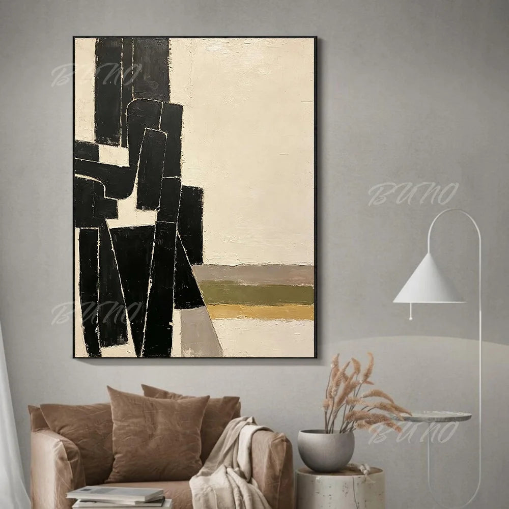 Black White Geometric Art