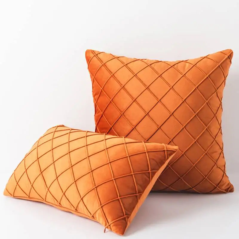 Velvet Plaid Cushion Cover