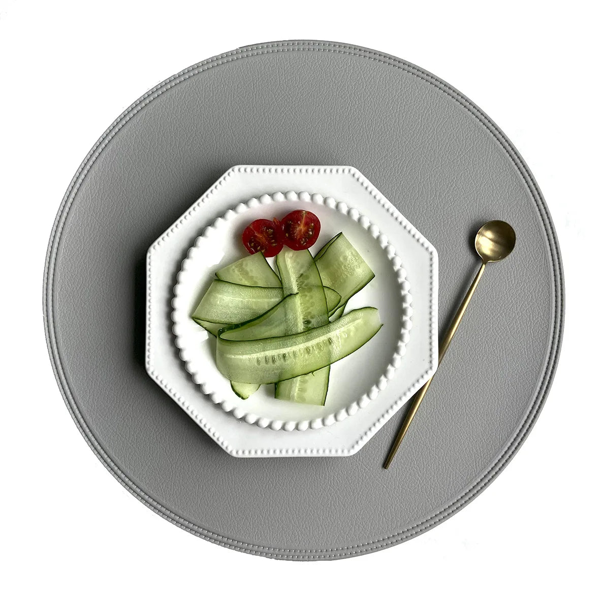 Round Leather Placemat Set
