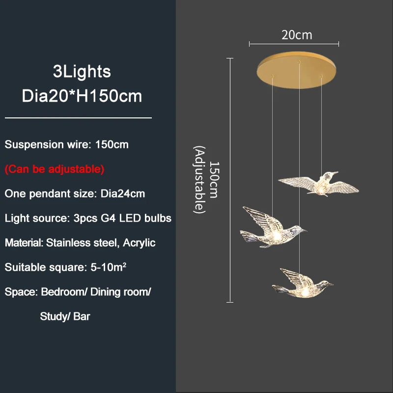Bird Design LED Chandelier